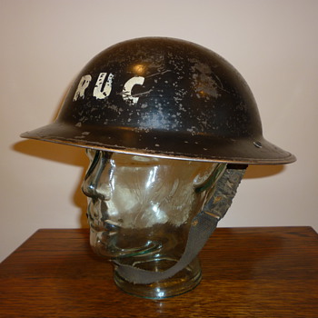 WWII Royal Ulster Constabulary (Police) steel helmet. - Military and Wartime