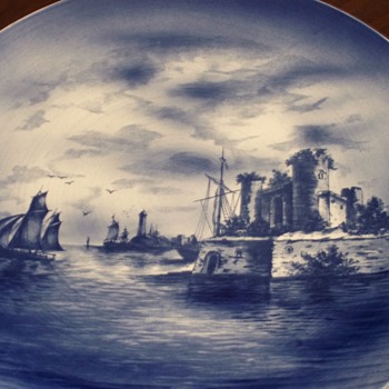 BLUE 17" ROUND PLATE