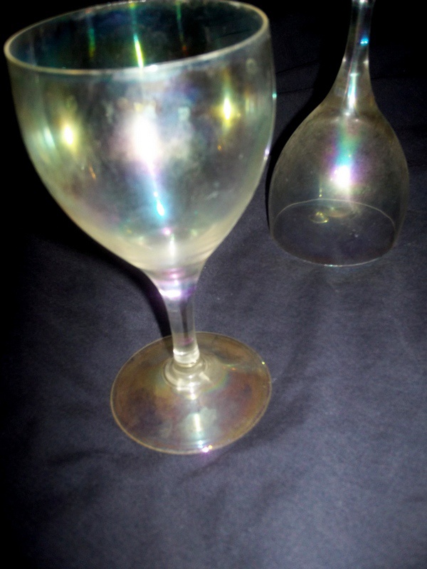 Antique Hand Blown European Iridescent Wine Glasses Collectors Weekly