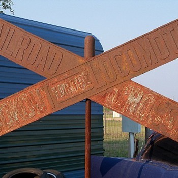 Cool old railroad crossing sign from Georgia