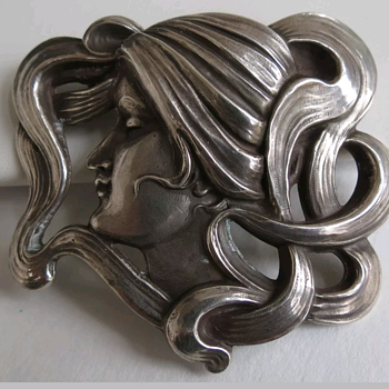 Lovely Art Nouveau Pin 925 Sterling - Art Nouveau