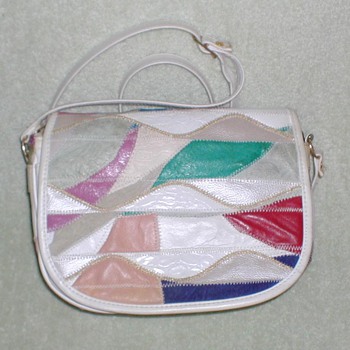 Ladies Leather Color Block Handbag 2
