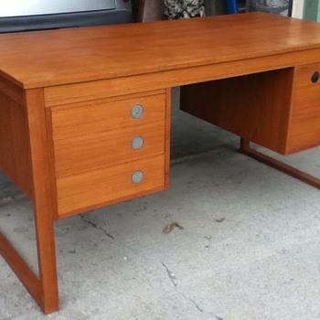 Circa 1960s  Mid Century Danish Modern Teak Desk by Dyrlund 