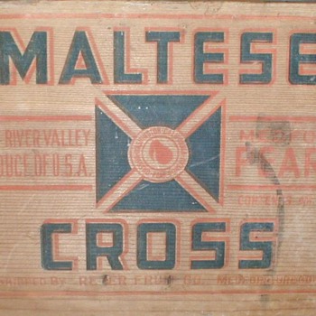 Maltese Cross Wood Fruit Crate