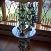 "Funky" green glass, crystal, bronze and marble 60's marvel!