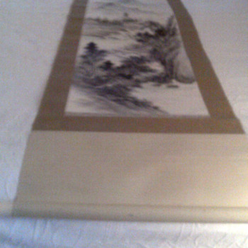 Asian original painted scroll with chop mark?