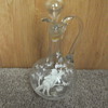 Mary Gregory style glass decanter