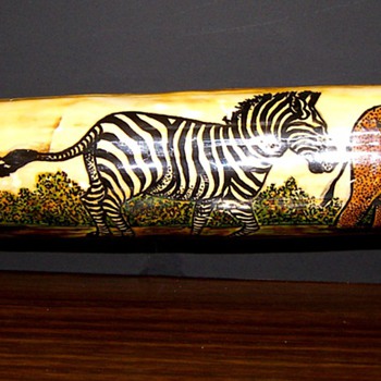 African Tusk Painting - Folk Art