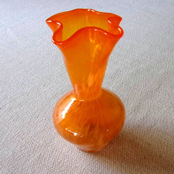 Orange Spatter Vase - Art Glass