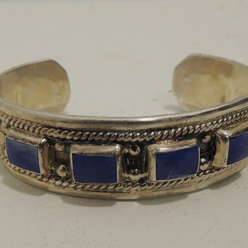 Signed Sterling & ? LATON Cuff - TAXCO TF-40 - Fine Jewelry