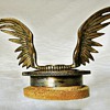 Winged Mascot Radiator Cap, France  -  Ailes Les Memes, Nickled Bronze
