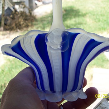 Just small blue & white basket  - Art Glass