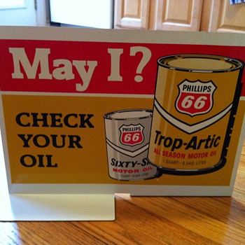 Phillips 66 Gas Pump Double-Sided Tin Sign - Advertising