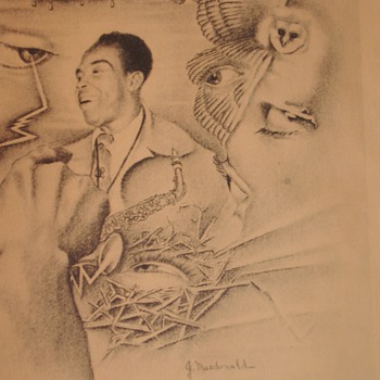 "The Bird" Jazz Saxophone Player from the 40's signed by Artist J. McDonald 