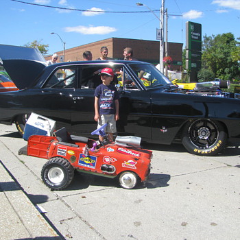 58 thistle pedal car wagon rat rod, now electric
