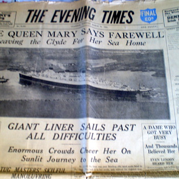 1936 newspaper Queen mary - Paper