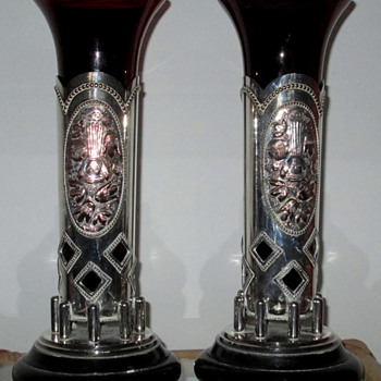 c 1900 'SZANDRIK' AUSTRIAN - HUNGARIAN TRUMPET VASE - Art Glass