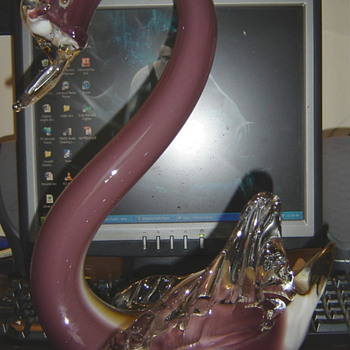 HUGE Glass swan - Art Glass