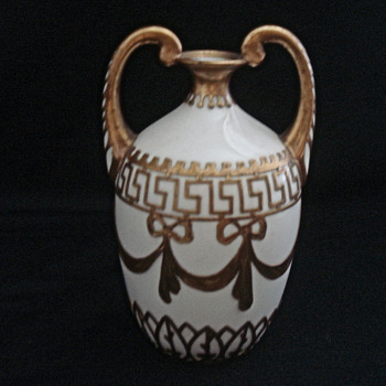 White Porcelain Vase - Heavy Gold Overlay