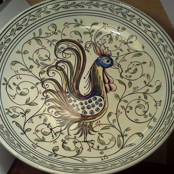 Hand Painted Peacock Bowl