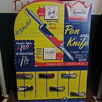 1950s Imperial Pen Knives on store display card - Advertising