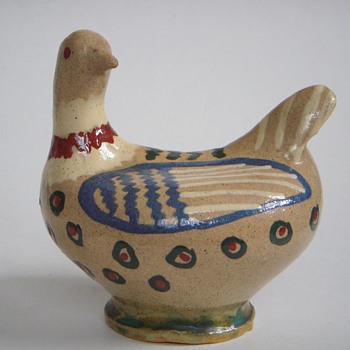 Primitive Pottery Bird~France~Marked & w/remains of old sticker~Look Familiar?