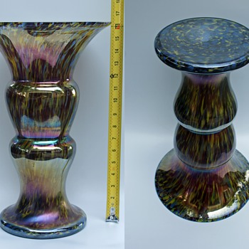 WELZ...???  KRALIK...??? A beautiful HUGE iridized Czech?? Vase 16 1/4" tall