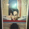 Print of a Black Haired Woman and two Dogs...Found in Storage Shed.