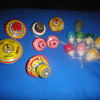 Vintage Toy Tin & Wood Tops