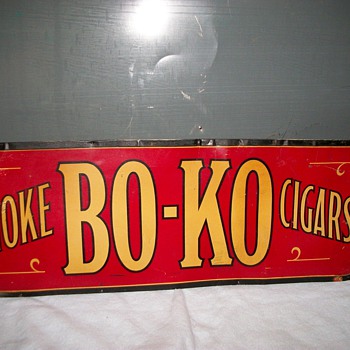 1918 Bo-Ko Cigar Sign - Tobacciana