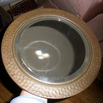 Arts & Crafts Period Hammered Copper Beveled Edge Mirror - Arts and Crafts