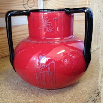 Loetz - 3-handel vase with commissioned decor