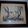 Vintage Watercolor Titled "Swamp" by Dick Sanford Signed Origianl Artwork 