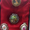 SELECTION OF PORCELAIN PENDANTS CLIPS AND BROOCHES