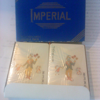 twin pack of unopened Imperial playing cards in box