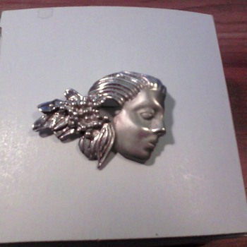 Mexican silver brooch