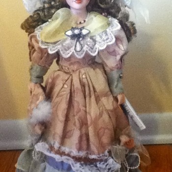 Dark Blonde Duck House Porcelain Doll - Dolls