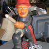 Wood Carved Fireman Statue