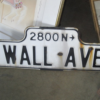 Wall Ave Porcelain Sign - Signs