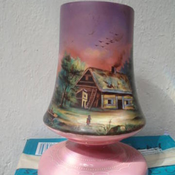 Hand painted glass vase - Art Glass