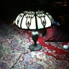 8 Panel Slag Glass Lamp