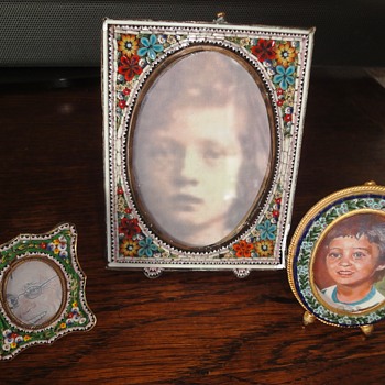 Antique Flower Micro Mosaic Photo Frame - Fine Jewelry