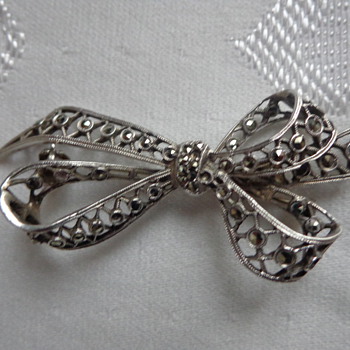 Sterling Silver and Marcasite Vintage Pin Made in Germany - Fine Jewelry