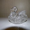  Glass Swan covered candy dish