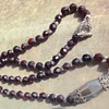 Antique Bohemian garnet silver bead necklace.