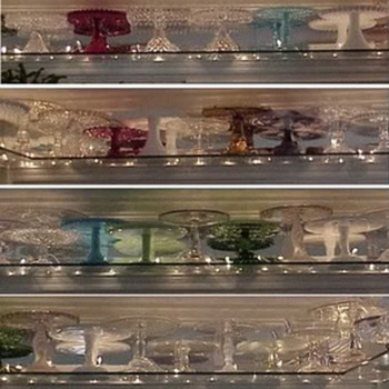 Part of my cake stand collection - Glassware