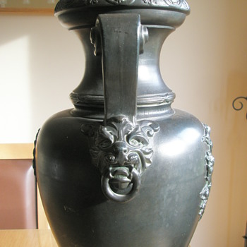 Tall black neoclassical vase