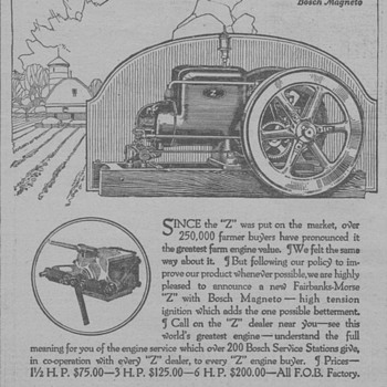 1919 Fairbanks-Morse Farm Engine Advertisement - Advertising