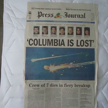 columbia is lost feb,2-2003-paper - Paper