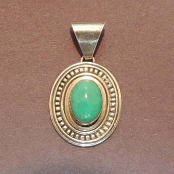 E. JACKSON - Native American Sterling & Turquoise Pendent - Fine Jewelry